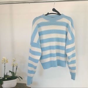 Vintage Baby Blue & White Sweater